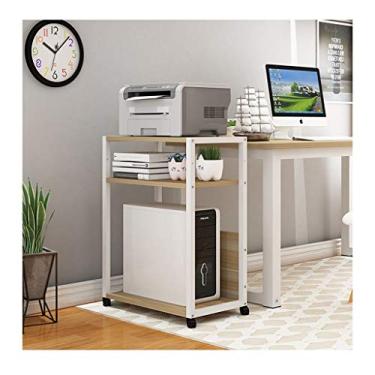 Imagem de KIZQYN Suporte de impressora prateleira de impressora doméstica multicamadas armazenamento de mesa de escritório copiadora simples documentos prateleiras de armazenamento multifuncionais impressora de mesa (cor: latão)