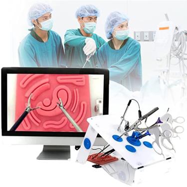 Imagem de Caixa Treinamento Simulador Instrutor Laparoscópico, Kit Treinamento Simulador Cirurgia, Com 5 Módulos Treinamento E 4 Ferramentas Cirúrgicas, Para Simulação Cirurgia,Blue