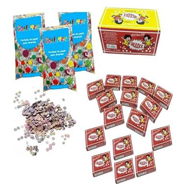 Imagem de Kit Carnaval 3 pacotes confetes e 50 estalinho biriba