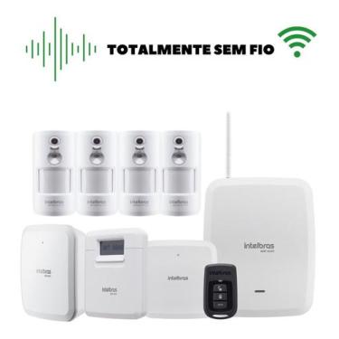 Imagem de Kit Alarme Wifi Sf Amt 8000 4 Sensores C/ Câmera Intelbras