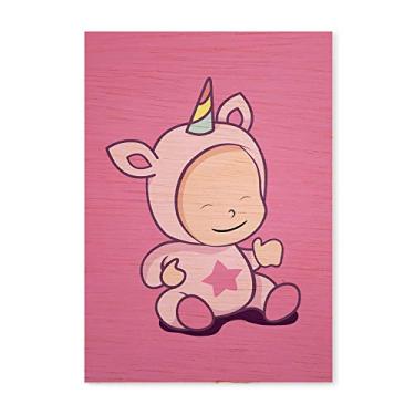 Imagem de Arte Maníacos Quadro Decorativo em Madeira Babycórnio Feliz 2 - 23x16,25cm