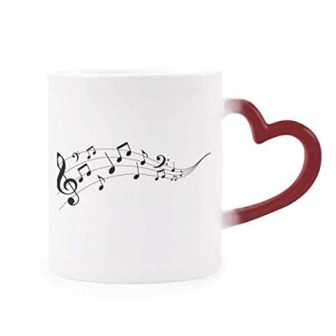 Imagem de Caneca Flappg Music 5-le Staff sensível ao calor Caneca vermelha que muda de cor