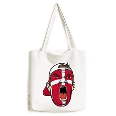 Imagem de Boné de lona para maquiagem com bandeira da Dinamarca, bolsa de compras, bolsa casual