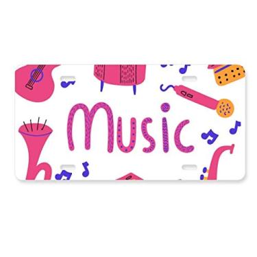 Imagem de DIYthinker Placa de guitarra de trombone com estampa de instrumento musical, acessório de aço inoxidável para decoração de carro