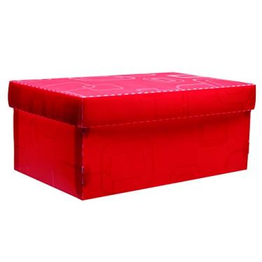 Imagem de Caixa Organizadora Top Fine para Sapato, 28x17x20 cm, Vermelho, Dello