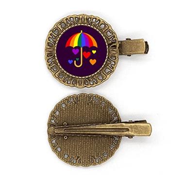 Imagem de Guarda-chuva arco-íris Love Tolerance grampo de cabelo presilha de cabelo