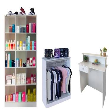 Imagem de Expositores Colméia Balcão com Arara e Balcão de Atendimento