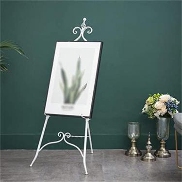 Imagem de Cavalete De Arte De Ferro, Cavalete De Chão 120 Cm/150 Cm De Altura Cavalete De Pôster De Metal Altura Ajustável Para Placa De Exibição, Pintura, Pôster,Branco,150CM,Pleasant63