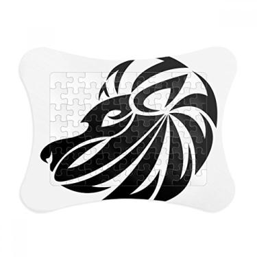 Imagem de Moldura de quebra-cabeça com símbolo do zodíaco de Leão Constelação Enfeite de jogo de quebra-cabeça