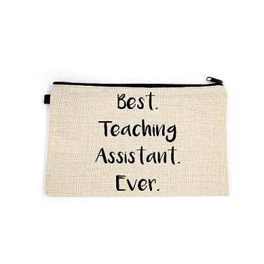 Imagem de Bolsa de maquiagem para assistente de ensino, presente para assistente de ensino, melhor assistente de ensino de todos os tempos, bolsa de higiene pessoal, para ela, bolsa de maquiagem para mulheres, bolsa de , Branco