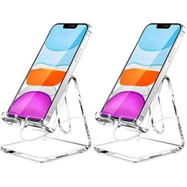 Imagem de Crpich Suporte de celular de acrílico, suporte de telefone portátil, suporte de telefone transparente para mesa, compatível com Phone16 15 14 13 12 Pro Max 11 Xr Plus SE, Switch, smartphone Android,