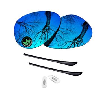 Imagem de Raydi Lentes de reposição de policarbonato e kits de borracha para óculos de sol RayBan Aviator RB3025 58 mm - espelhado azul gelo - polarizado