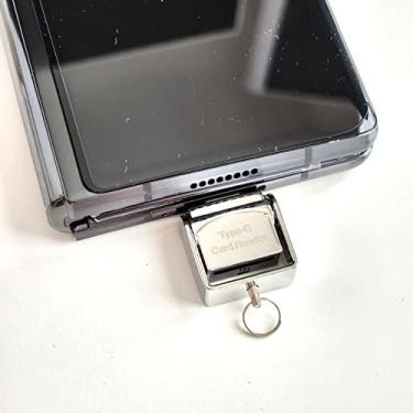 Imagem de Mini/Micro USB 3.0 Tipo-C para TF Cartão Micro SD SDHC SDXC Leitor de Memória OTG Adaptador Compatível com iPad Pro Celular Laptop Mac iOS Windows PC Linux Android Samsung Galaxy + Chaveiro (Prata)