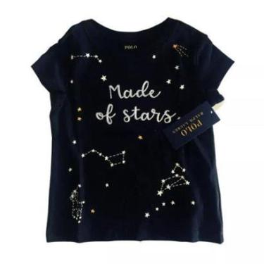 Imagem de Camiseta De Algodao Made Of Stars Polo Ralph Lauren Preta-Feminino