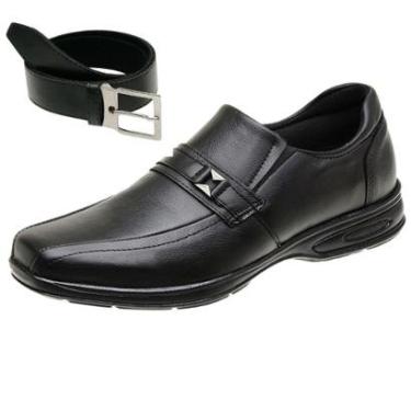 Imagem de Sapato Social Masculino Gravata com Fivela Couro Legítimo + Cinto-Masculino