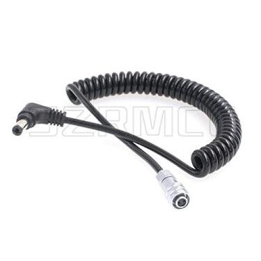 Imagem de SZRMCC Cabo enrolado DC 5,5 x 2,5 para BMPCC 4K/6K Weipu SF610 2 pinos conector fêmea 12 v cabo de alimentação para câmera Blackmagic Pocket Cinema 4K (cabo enrolado, ângulo direito CC 2,5 mm)