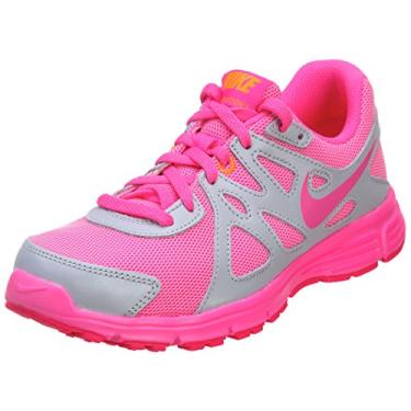Imagem de Tênis de corrida infantil Nike Revolution 2 GS, Pure Platinum/Hot Pink/Black, 5.5Y