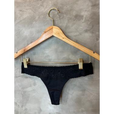 Imagem de Calcinha Fio dental básica em microfibra, com renda sexy e sensual, romantica e sexy Preta