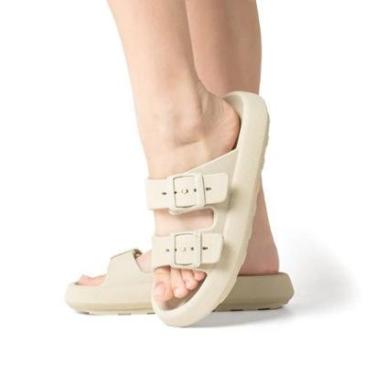 Imagem de Sandália Chinelo Nuvem Plataforma Tira Dupla Com Fivela Flat-Unissex