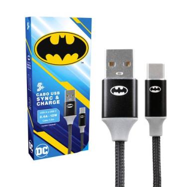 Imagem de Cabo Carregador Rápido Turbo Usb-A p/Tipo C Batman Original - 5+, DC M