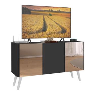 Imagem de Rack TV até 32 Polegadas 3 Portas Retrô com Espelhos Multimóveis MP107