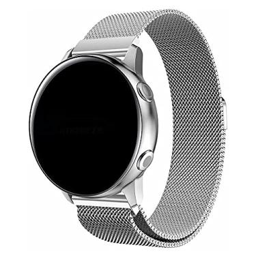 Imagem de Pulseira 20mm Magnética Milanese compatível com Galaxy Watch Active 1 e 2 - Galaxy Watch 3 41mm - Galaxy Watch 42mm - Amazfit GTR 42mm - Amazfit GTS - Marca LTIMPORTS (Prata)