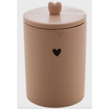 Imagem de Potiche Decorativo De Ceramica Heart Bege 10x10x12 - Lyor