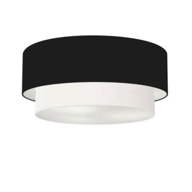 Imagem de Plafon Para Quarto Cilíndrico SQ-3064 Cúpula Cor Preto Branco - Vivare