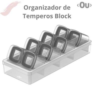 Imagem de Organizador De Temperos Cozinha Clear 9 Peças Herméticos Ou