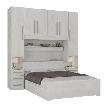 Imagem de Guarda-roupa de Casal com Cama Bau Padrão Embutida 1220 Carvalho - Móv