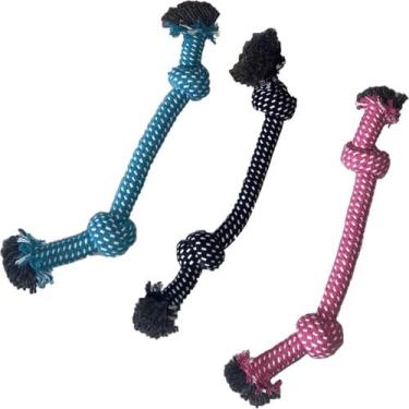 Imagem de Brinquedo Pet Cães Mordedor Corda Nó Canina Resistente - Chalesco