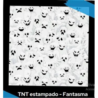 Imagem de TNT Estampado Halloween Fantasma 1 mt x 1,40 mt