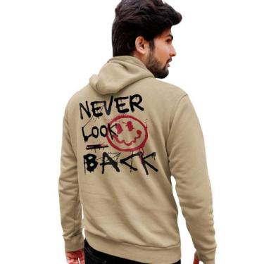 Imagem de Blusa Moletom Estampado Masculino em Algodão 30.1 Never Look Back Smil