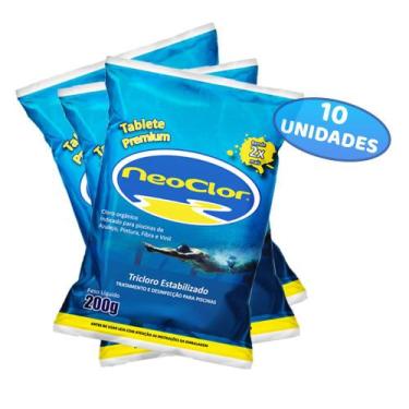 Imagem de Kit com 10 Pastilhas De Cloro Neoclor Tablete Premium Para Piscinas