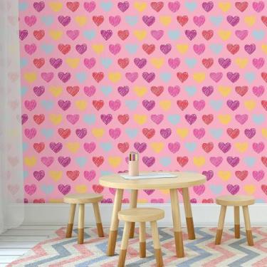 Imagem de Papel de Parede Corações Girl - QCola, 0,60 x 2,50 metros