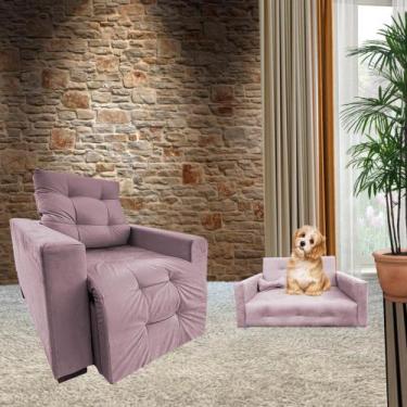 Imagem de Poltrona Retrátil e Reclinável Com Apoio de Pés Cris Mais Sofá Pet Bob