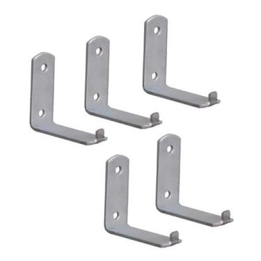 Imagem de Kit 5 Suporte Para Extintor de Incêndio Chapa L 2 Furo 6x5cm - Metasal