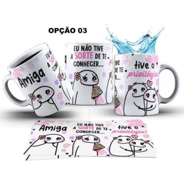Imagem de Caneca 325ml Flork Amiga eu não tive sorte de te conhecer - LARANJA E 