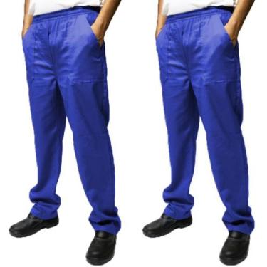 Imagem de Kit 2 Calças Brim 4 Bolsos Total Elástico - EQUIVALE, XG, Azul royal