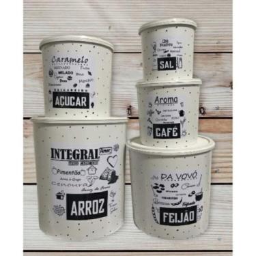 Imagem de Jogo mantimentos/vasilhas 5 pçs plástico linha OFF - Rdr, Off integral