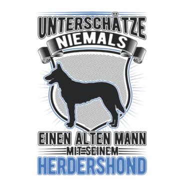 Imagem de Hollandse Herder Notizbuch: Hollandse Herder Alter Mann Herdershond / 6x9 Zoll / 120 karierte Seiten Seiten