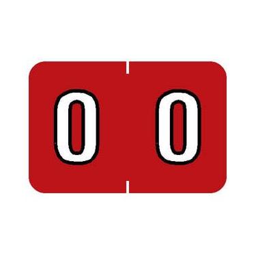 Imagem de Tabbies Barkley NBKM Compatível com etiquetas numéricas 71600, vermelho "#0,000", 1" A x 1-1/2" W, design envolvente, sistema de código de cores de arquivamento, 252 etiquetas por pacote (71600)