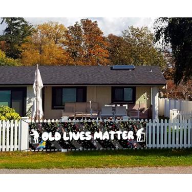 Imagem de Old Lives Matter Banner de quintal faixa de fundo de festa de aposentadoria de aniversário sobre a colina placa de quintal de aniversário faixa de festa de velhice