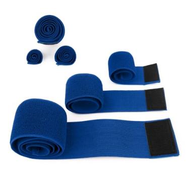 Imagem de Hilph Extensor de cinto de gelo - A alça de extensão elástica de gancho e laço adiciona comprimento à maioria dos pacotes e cintos - azul