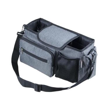 Imagem de simhoa Organizador de carrinho de bebê Bolsa de fraldas com porta-copos, bolsa de viagem para mamãe, armazenamento de itens essenciais para bebês para, Cinza