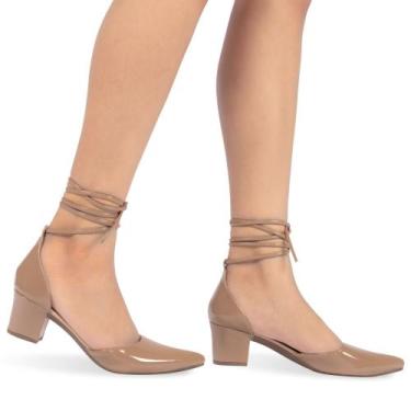 Imagem de Sapato Scarpin Feminino Salome Amarraçao bico fino Fashion - RHN SHOES