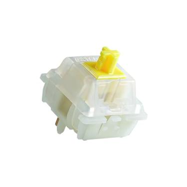 Imagem de Gateron Pro Switch Series Interruptor amarelo leitoso pré-lubrificado, interruptor linear de 5 pinos para teclados mecânicos, interruptores de teclado de jogos (90 peças)