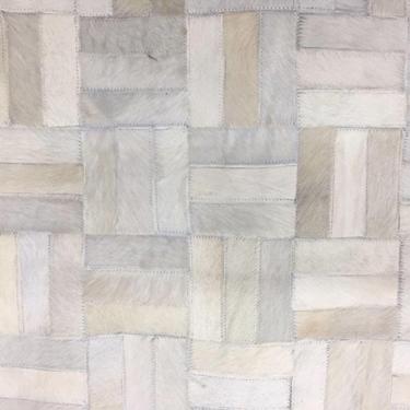 Imagem de Tapete Couro 250x300 patchwork 3x9 branco
