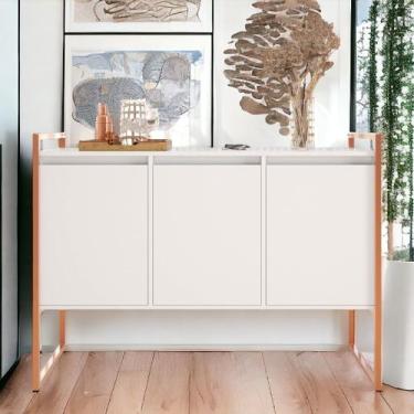 Imagem de Buffet Aparador Industrial 3 Portas Porto - CasaH, Branco Cobre