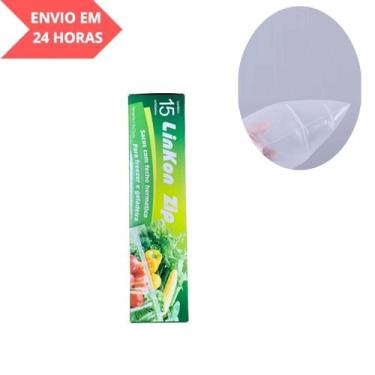 Imagem de Sacos Herméticos 18x23cm  15 Unid, Freezer e Geladeira Linkon Zip - CA